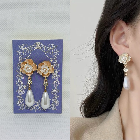 NEW Elegant French Style Earrings,925 Sterling Silver - Picture 1 of 2